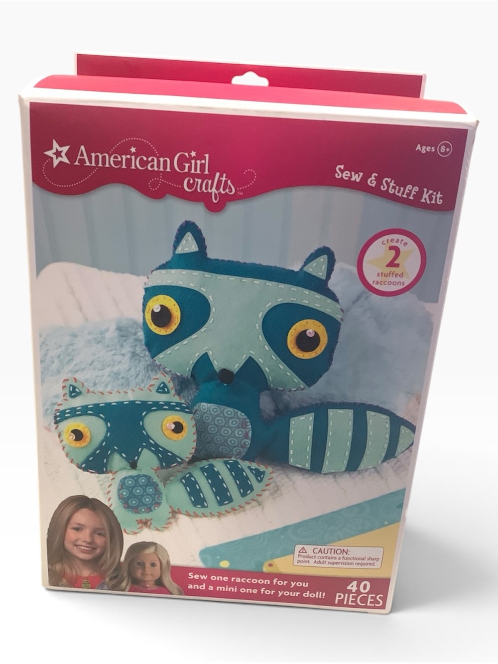 American Girl Teal Aqua Raccoon Sew & Stuff Craft Kit